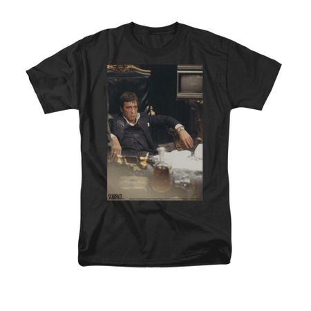 Scarface Shirt Sit Back Adult Black Tee T-Shirt