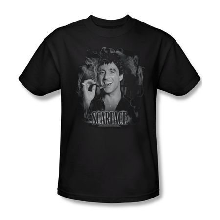 Scarface Shirt Smokey Scar Adult Black Tee T-Shirt