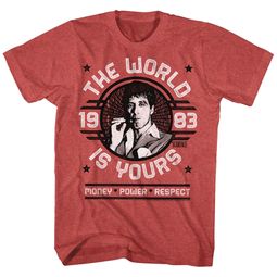 Scarface Shirt The World Is Yours Red Heather T-Shirt