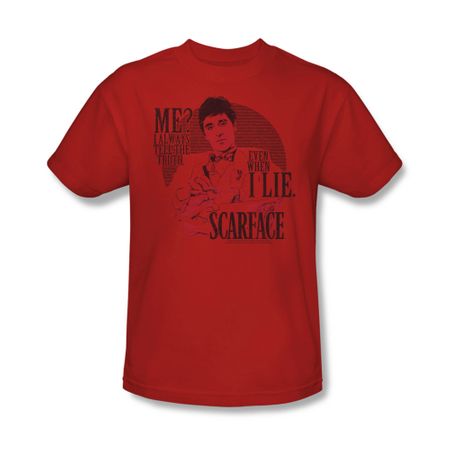 Scarface Shirt Truth Adult Red Tee T-Shirt
