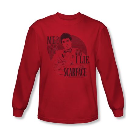 Scarface Shirt Truth Long Sleeve Red Tee T-Shirt