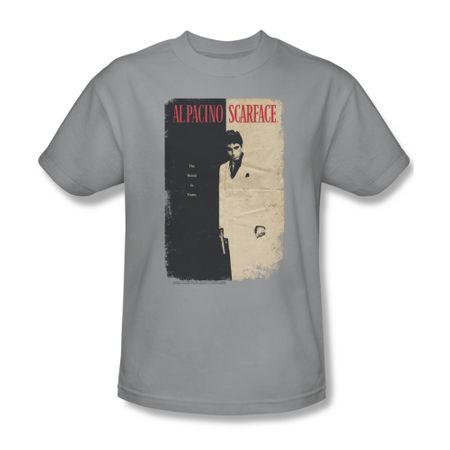 Scarface Shirt Vintage Poster Adult Silver Tee T-Shirt