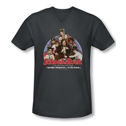 School Of Rock Shirt Slim Fit V Neck I Pledge Allegiance Charcoal Tee T-Shirt School Of Rock Shirt Slim Fit V Neck I Pledge Allegiance Charcoal Tee T-Shirt