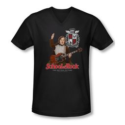 School Of Rock Shirt Slim Fit V Neck The Teacher Is In Black Tee T-Shirt School Of Rock Shirt Slim Fit V Neck The Teacher Is In Black Tee T-Shirt