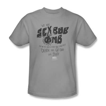 Scott Pilgrim Vs. The World Shirt An Stuff Adult Silver Tee T-Shirt