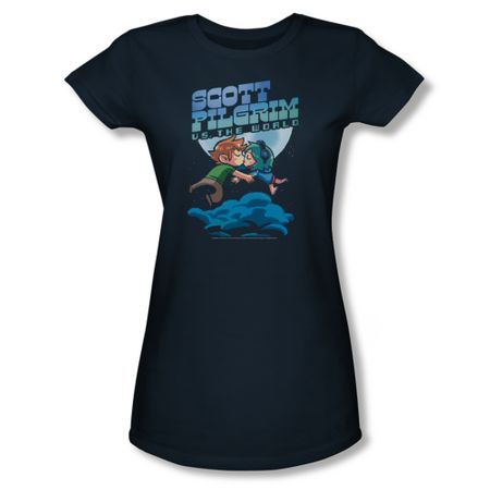 Scott Pilgrim Vs. The World Shirt Juniors Lovers Navy Tee T-Shirt