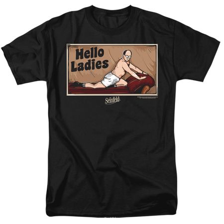 George Costanza Hello Ladies Seinfeld T-shirt - Black
