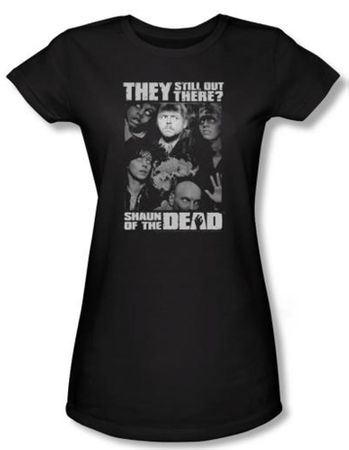 Shaun Of The Dead Juniors T-shirt Still Out There Black Tee Shirt