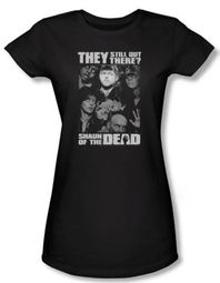 Shaun Of The Dead Juniors T-shirt Still Out There Black Tee Shirt
