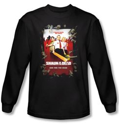 Shaun Of The Dead T-shirt Movie Poster Adult Black Long Sleeve Shirt