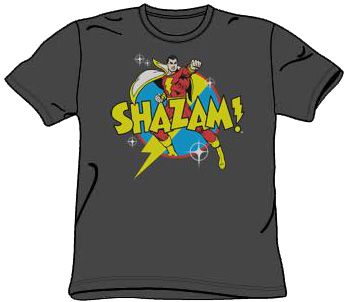 Shazam T-shirt - Power Bolt DC Comics Adult Superhero Charcoal Tee