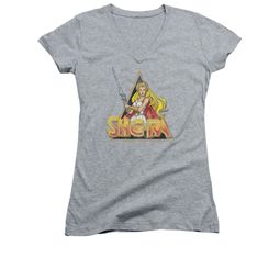 She-Ra Shirt Juniors V Neck Rough Ra Athletic Heather Tee T-Shirt She-Ra Shirt Juniors V Neck Rough Ra Athletic Heather Tee T-Shirt
