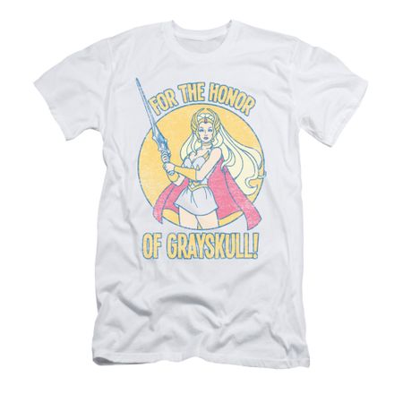 She-Ra Shirt Slim Fit Honor Of Grayskull White Tee T-Shirt