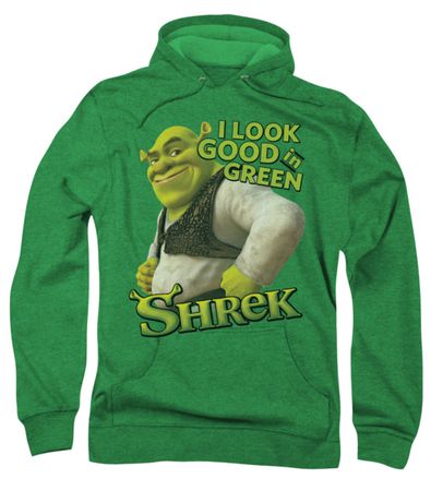 Shrek Hoodie Sweatshirt Looking Good Kelly Green Adult Hoody Sweat Shirt