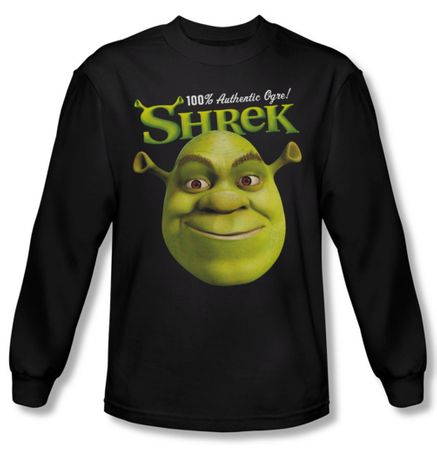 Shrek Shirt Authentic Ogre Long Sleeve Black Tee T-Shirt
