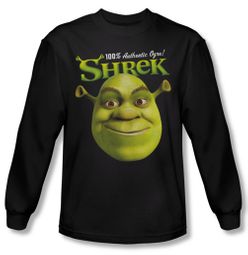 Shrek Shirt Authentic Ogre Long Sleeve Black Tee T-Shirt