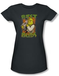 Shrek Shirt Juniors Best Buds Charcoal Tee T-Shirt Shrek Shirt Juniors Best Buds Charcoal Tee T-Shirt