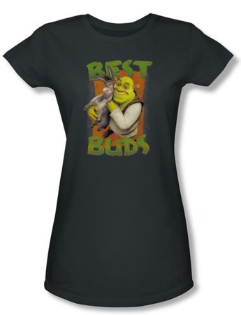 Shrek Shirt Juniors Best Buds Charcoal Tee T-Shirt