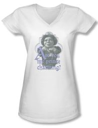 Shrek Shirt Juniors V Neck Fiona White Tee T-Shirt