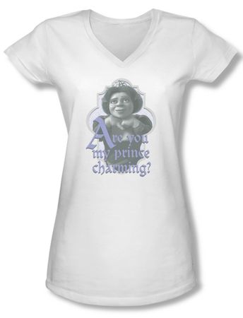 Shrek Shirt Juniors V Neck Fiona White Tee T-Shirt