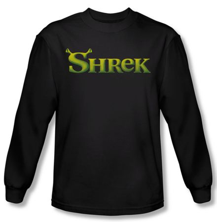 Shrek Shirt Logo Long Sleeve Black Tee T-Shirt
