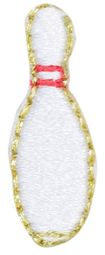 Single Bowling Pin Iron-On Applique Patch