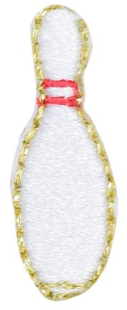 Single Bowling Pin Iron-On Applique Patch