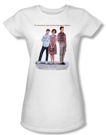 Sixteen Candles Juniors T-shirt Movie Poster White Tee Shirt