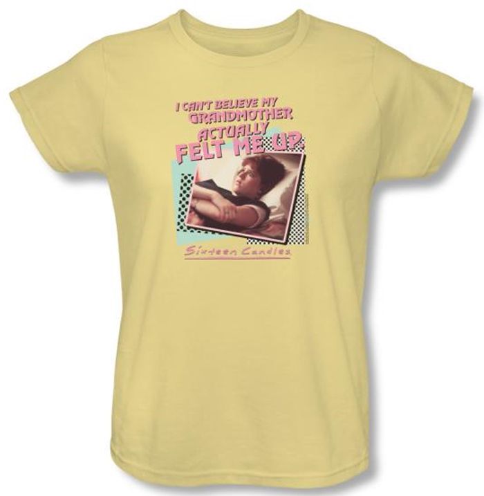 Sixteen Candles Ladies Tshirt Movie Grandmother Banana Tee Shirt