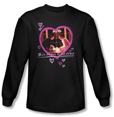 Sixteen Candles T-shirt Movie Candle Adult Black Long Sleeve Tee Shirt