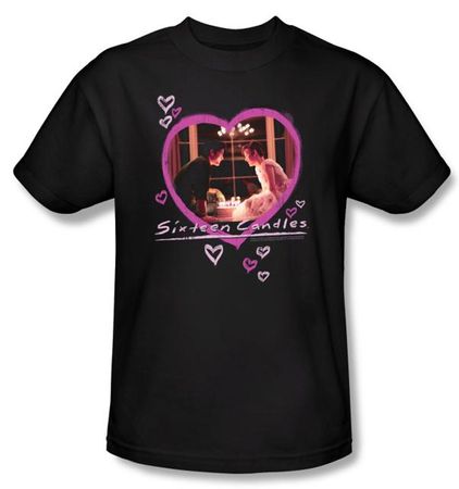 Sixteen Candles T-shirt Movie Candles Adult Black Tee Shirt