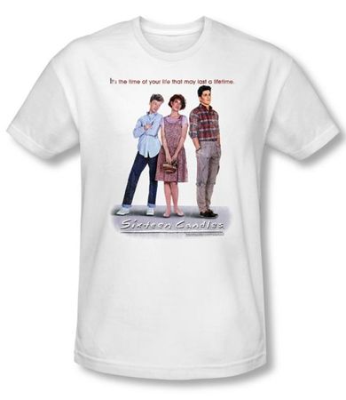 Sixteen Candles T-shirt Movie Poster Adult White Slim Fit Tee Shirt