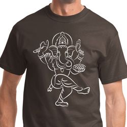 Sketch Ganesha White Print Mens Shirts