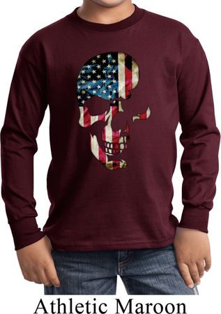 Skull Americana Kids Long Sleeve Shirt
