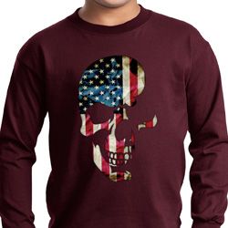 Skull Americana Kids Long Sleeve Shirt