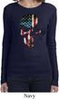 Skull Americana Ladies Long Sleeve Shirt