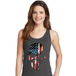 Skull Americana Ladies Tank Top