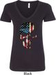 Skull Americana Ladies V-Neck Shirt