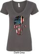 Skull Americana Ladies V-Neck Shirt