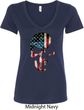 Skull Americana Ladies V-Neck Shirt