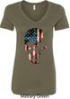 Skull Americana Ladies V-Neck Shirt