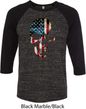 Skull Americana Mens Raglan Shirt