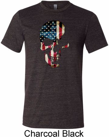 Skull Americana Mens Tri Blend Crewneck Shirt