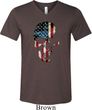 Skull Americana Mens Tri Blend V-neck Shirt