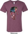 Skull Americana Mens Tri Blend V-neck Shirt