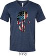 Skull Americana Mens Tri Blend V-neck Shirt