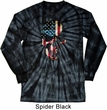 Skull Americana Spider Black Long Sleeve Tie Dye Shirt