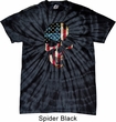 Skull Americana Spider Black Tie Dye Shirt