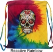 Skull Bag Sugar Skull with Roses Tie Dye Bag