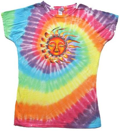 Sleeping Sun Juniors Yoga Shirt - Tye Dye Pastel Colors